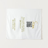 ゴールデンスキャンQRコードグリッターシンプルカリグエレガントル タペストリー (正面(横))