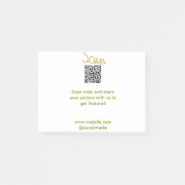 ゴールデンスキャンQRコードグリッターシンプルカリグエレガントル ポストイット