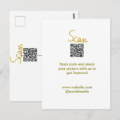 ゴールデンスキャンQRコードグリッターシンプルカリグエレガントル ポストカード (正面/裏面)