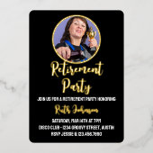 ゴールデンスクリプトの退職パーティー写真 箔招待状 (正面)