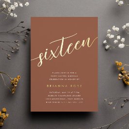 ゴールデンスクリプトスイート16誕生日パーティー 箔招待状