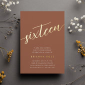 ゴールデンスクリプトスイート16誕生日パーティー 箔招待状