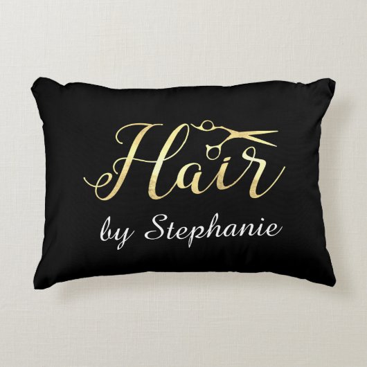 ゴールデンスクリプトハサミヘアスタイリストのヘアサロン アクセントクッション (正面)