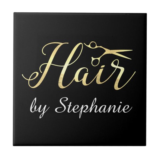 ゴールデンスクリプトハサミヘアスタイリストのヘアサロン タイル (正面)