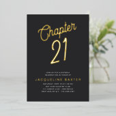ゴールデンスクリプト第21章21歳の誕生日パーティー 箔招待状 (立ち正面)