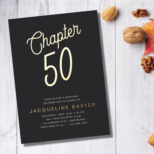 ゴールデンスクリプト第50章50th誕生日パーティー 箔招待状