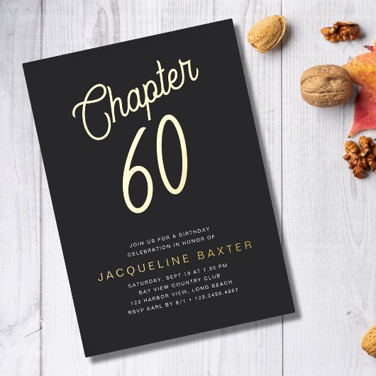 ゴールデンスクリプト第60章60th誕生日パーティー 箔招待状