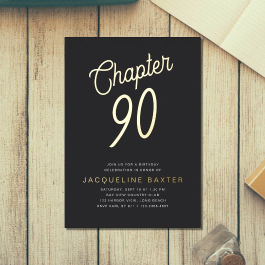 ゴールデンスクリプト第90章90th誕生日パーティー 箔招待状