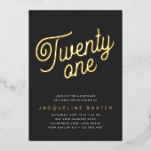 ゴールデンスクリプト21歳の誕生日パーティー 箔招待状 (正面)