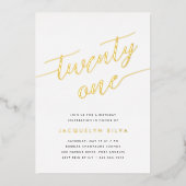 ゴールデンスクリプト21歳の誕生日パーティー 箔招待状 (正面)