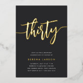 ゴールデンスクリプト30th誕生日パーティー 箔招待状 (正面)