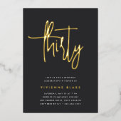 ゴールデンスクリプト30th誕生日パーティー 箔招待状 (正面)