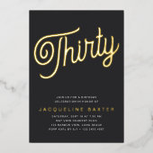 ゴールデンスクリプト30th誕生日パーティー 箔招待状 (正面)