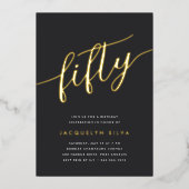 ゴールデンスクリプト50th誕生日パーティー 箔招待状 (正面)