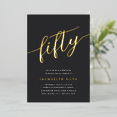 ゴールデンスクリプト50th誕生日パーティー 箔招待状 (立ち正面)