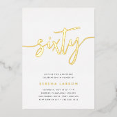 ゴールデンスクリプト60th誕生日パーティー 箔招待状 (正面)