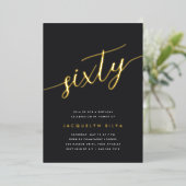 ゴールデンスクリプト60th誕生日パーティー 箔招待状 (立ち正面)