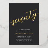 ゴールデンスクリプト70th誕生日パーティー 箔招待状 (正面)