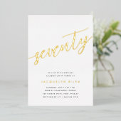 ゴールデンスクリプト70th誕生日パーティー 箔招待状 (立ち正面)