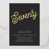 ゴールデンスクリプト70th誕生日パーティー 箔招待状 (正面)