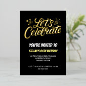 ゴールデンスクリプト80th誕生日パーティー 箔招待状 (立ち正面)