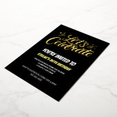 ゴールデンスクリプト80th誕生日パーティー 箔招待状 (回転した状態)