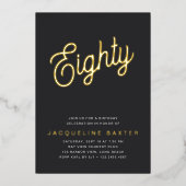 ゴールデンスクリプト80th誕生日パーティー 箔招待状 (正面)