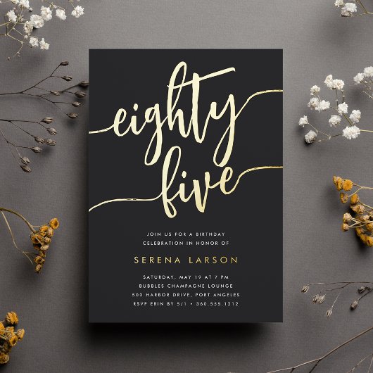 ゴールデンスクリプト85th誕生日パーティー 箔招待状