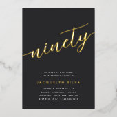 ゴールデンスクリプト90th誕生日パーティー 箔招待状 (正面)