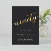 ゴールデンスクリプト90th誕生日パーティー 箔招待状 (立ち正面)