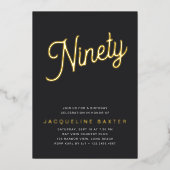 ゴールデンスクリプト90th誕生日パーティー 箔招待状 (正面)