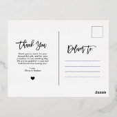 ゴールデンスクリプト |エレガントなウェディングフォトありがとうございました 箔招待状ポストカード (裏面)