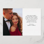 ゴールデンスクリプト |写真エレガント日付の保存 箔招待状 (裏面)