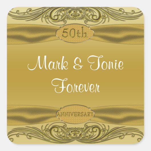 ゴールデンスクロ結婚ール50周年 スクエアシール (正面)