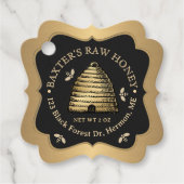 ゴールデンスケップハニーラベル精巧な金ゴールドグラデーション フェイバータグ (正面)