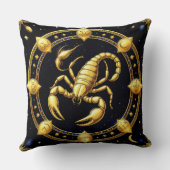 ゴールデンスコーピオン〔占星術の〕十二宮図デザインウィズア装飾品 クッション (裏面)