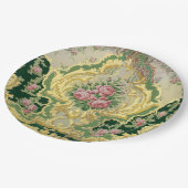 ゴールデンスタイリッシュバロック・ロココピンクローズ結婚ズ ペーパープレート (アングル)