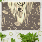 ゴールデンスタイリッシュプレクトン – 音楽愛好家のためのデザイン! キッチンタオル (折り畳み)