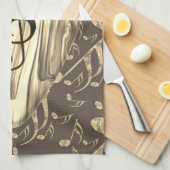 ゴールデンスタイリッシュプレクトン – 音楽愛好家のためのデザイン! キッチンタオル (四つ折り)