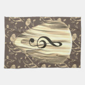 ゴールデンスタイリッシュプレクトン – 音楽愛好家のためのデザイン! キッチンタオル (横)