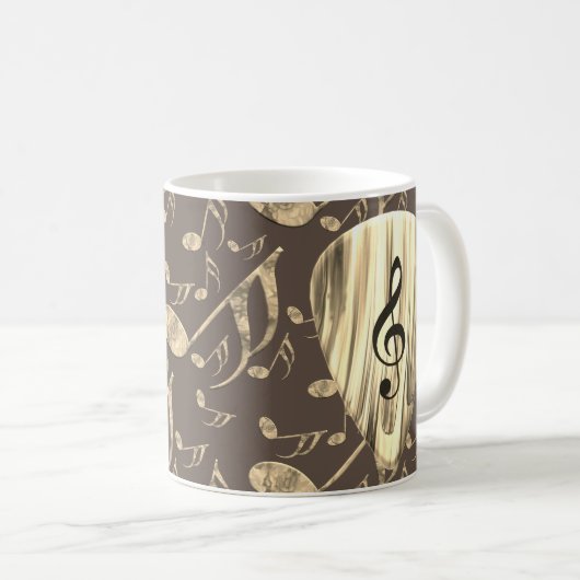 ゴールデンスタイリッシュプレクトン – 音楽愛好家のためのデザイン! コーヒーマグカップ (正面右)