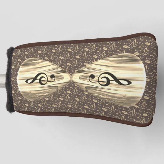 ゴールデンスタイリッシュプレクトン – 音楽愛好家のためのデザイン! ゴルフヘッドカバー (正面)