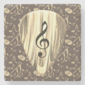 ゴールデンスタイリッシュプレクトン – 音楽愛好家のためのデザイン! ストーンコースター (正面)