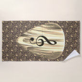 ゴールデンスタイリッシュプレクトン – 音楽愛好家のためのデザイン! ビーチタオル (正面)