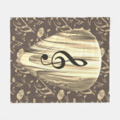 ゴールデンスタイリッシュプレクトン – 音楽愛好家のためのデザイン! フリースブランケット (正面(横))