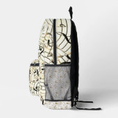 ゴールデンスタイリッシュプレクトン – 音楽愛好家のためのデザイン! プリントバックパック (右)