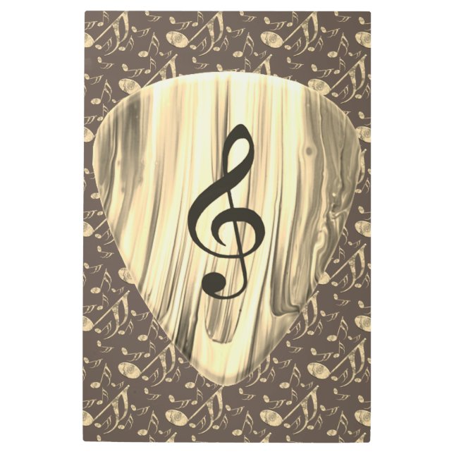 ゴールデンスタイリッシュプレクトン – 音楽愛好家のためのデザイン! メタルプリント (正面)