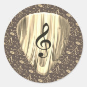 ゴールデンスタイリッシュプレクトン – 音楽愛好家のためのデザイン! ラウンドシール (正面)