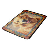 ゴールデンスタイリッシュレトリバー犬のフレカラフルーム バスマット (アングル)