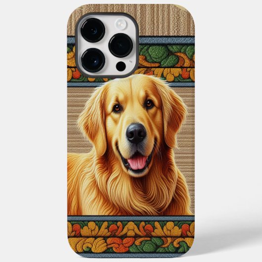 ゴールデンスタイリッシュレトリバー犬のフレカラフルーム Case-Mate iPhoneケース (裏面)